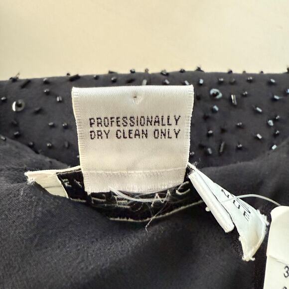 NWT The Works Saks Fifth Avenue Silk Beaded Sequin Cocktail Dress in Black, Sz 8 - Picture 9 of 9